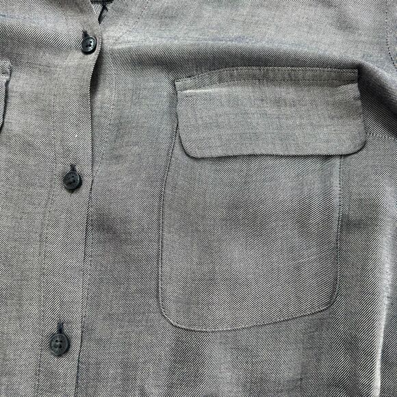 Women’s Express Blue Grey Button Down Blouse - Picture 2 of 5